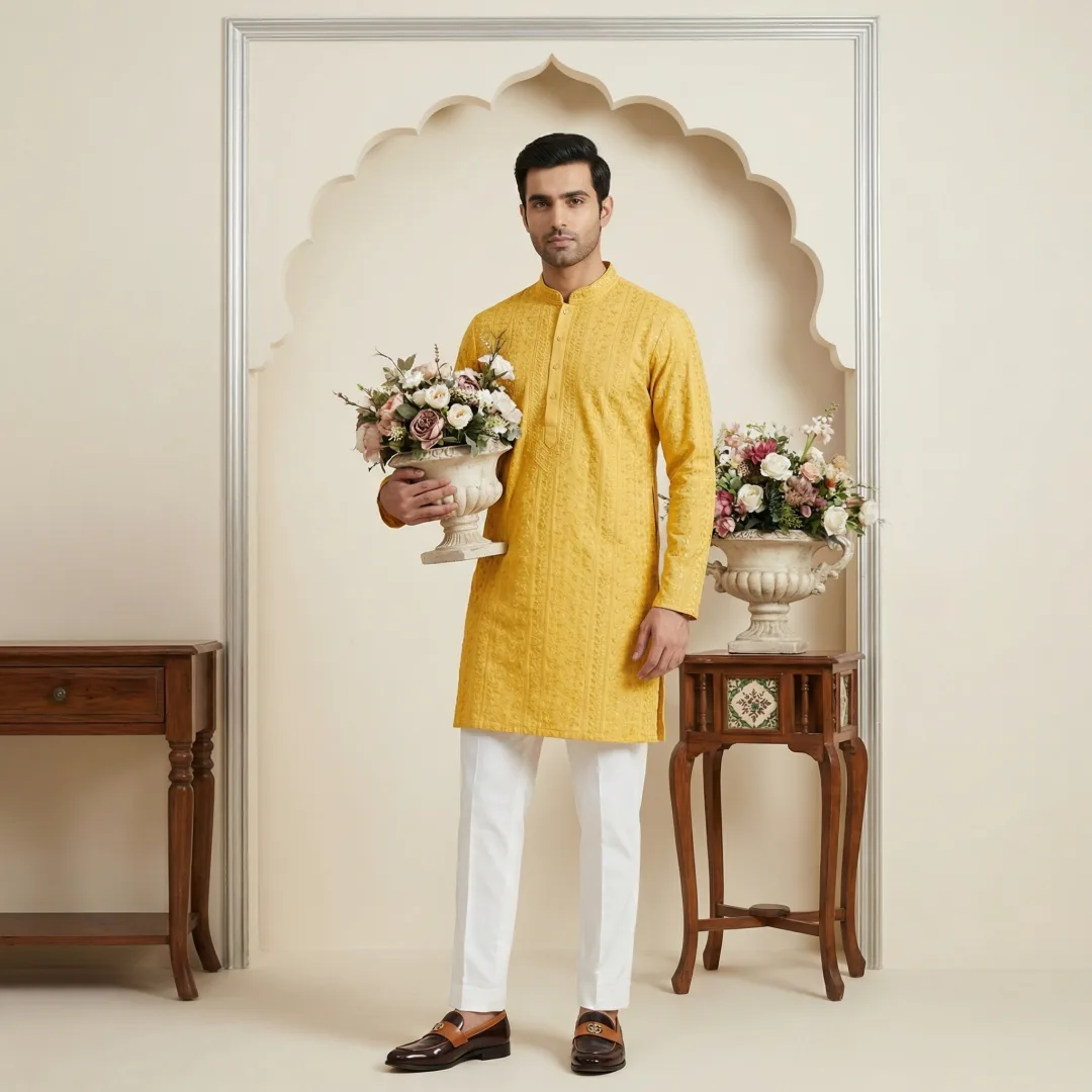Men's ethnic outfit visual created by kaptured.ai for Ethnic Cottler