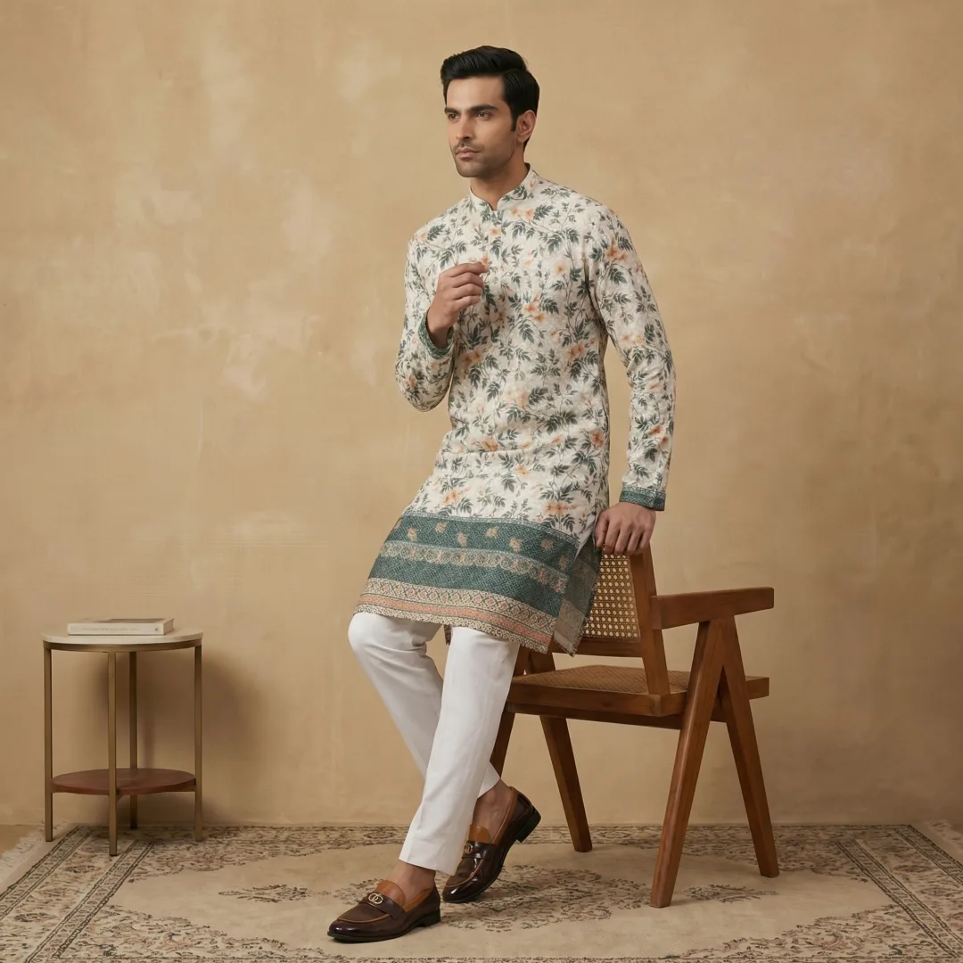Men's ethnic outfit visual created by kaptured.ai for Ethnic Cottler