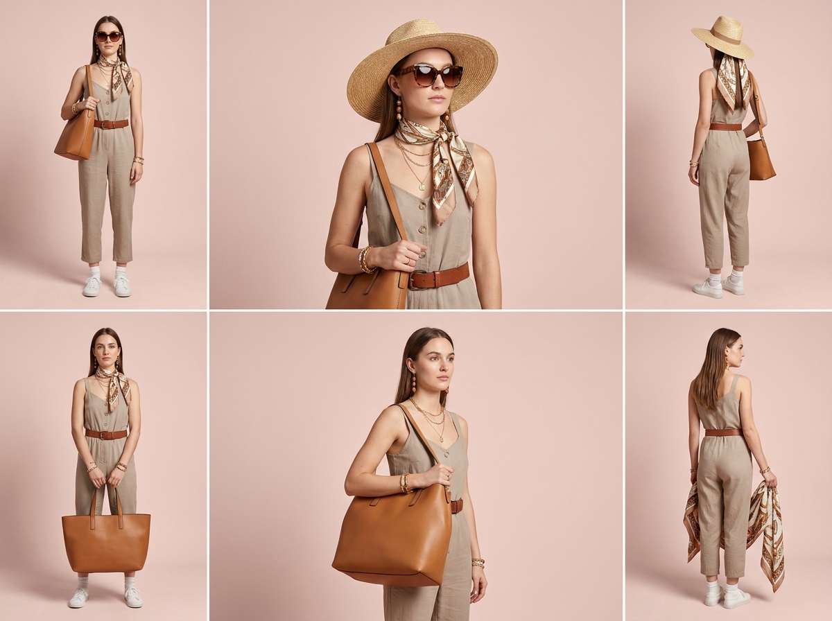 Her full lookbook No studio booked — accessories AI photography