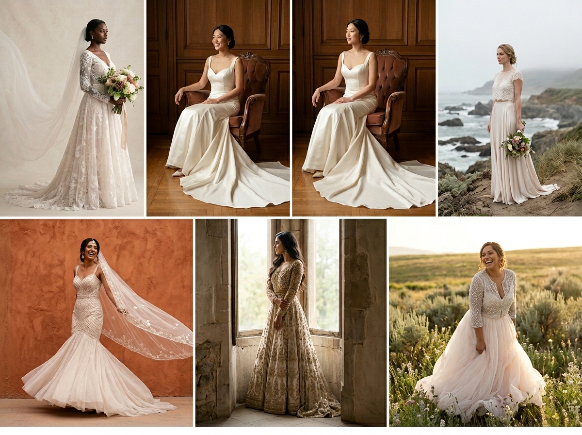 One outfit Any setting you want — bridalwear AI photography