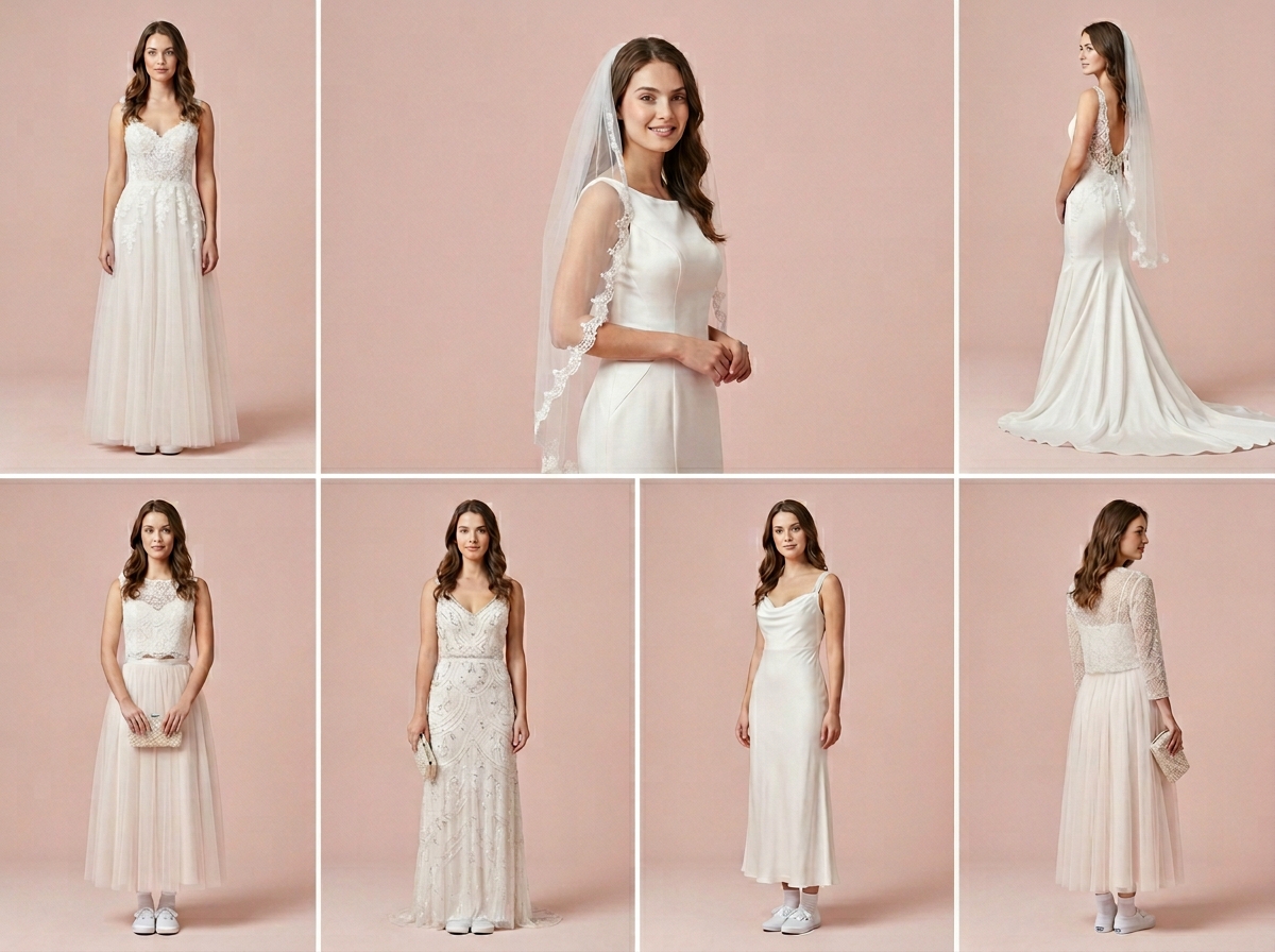 Her full lookbook No studio booked — bridalwear AI photography