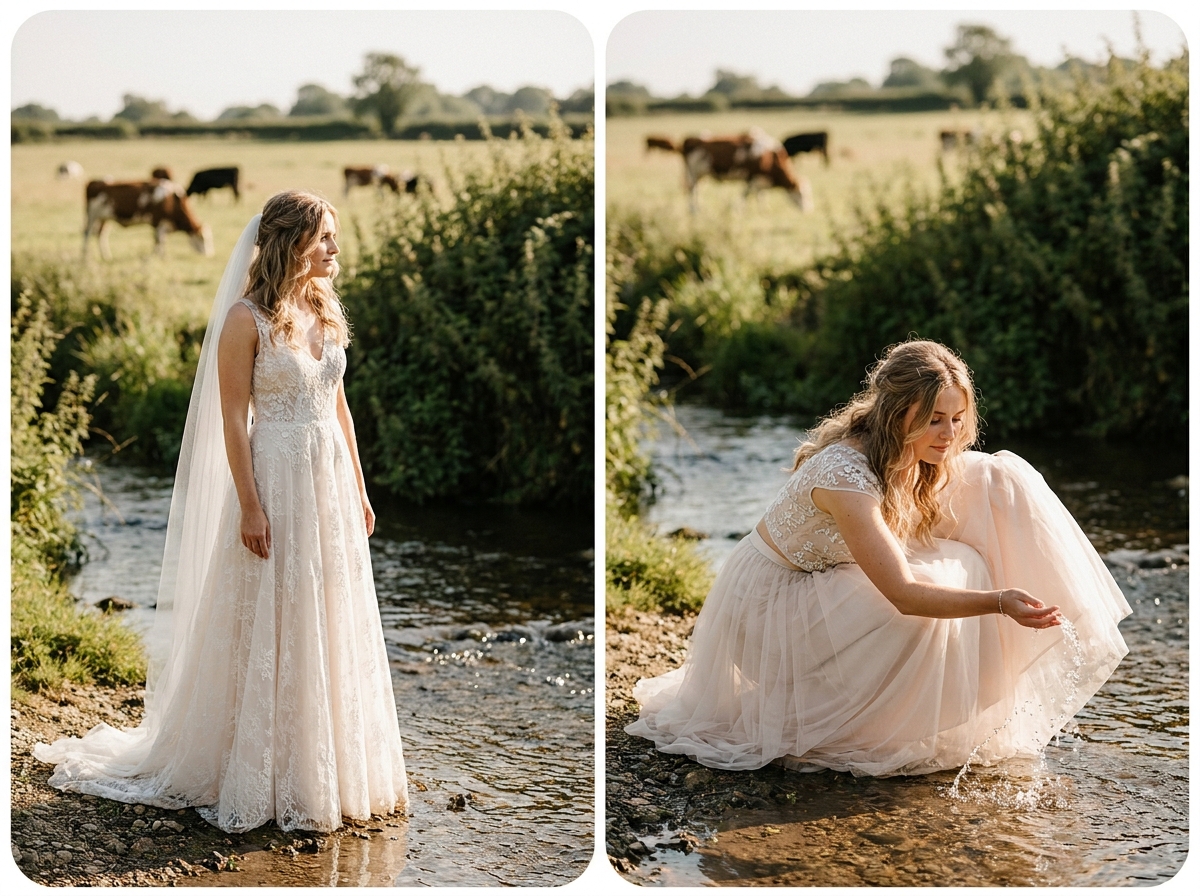Any location No travel required — bridalwear AI photography