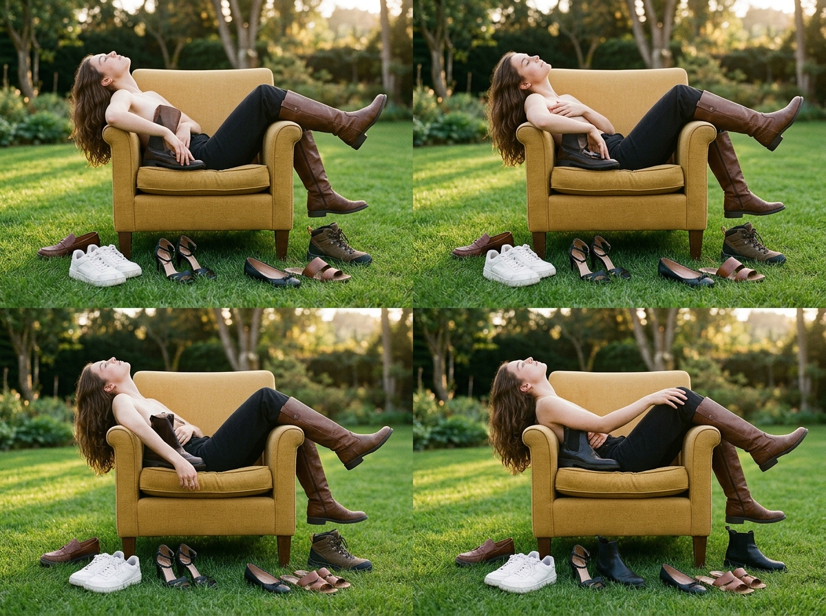 Consistent model face Infinite variations — footwear AI photography