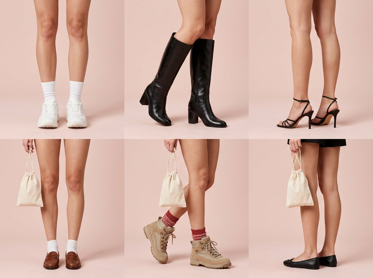 Her full lookbook No studio booked — footwear AI photography