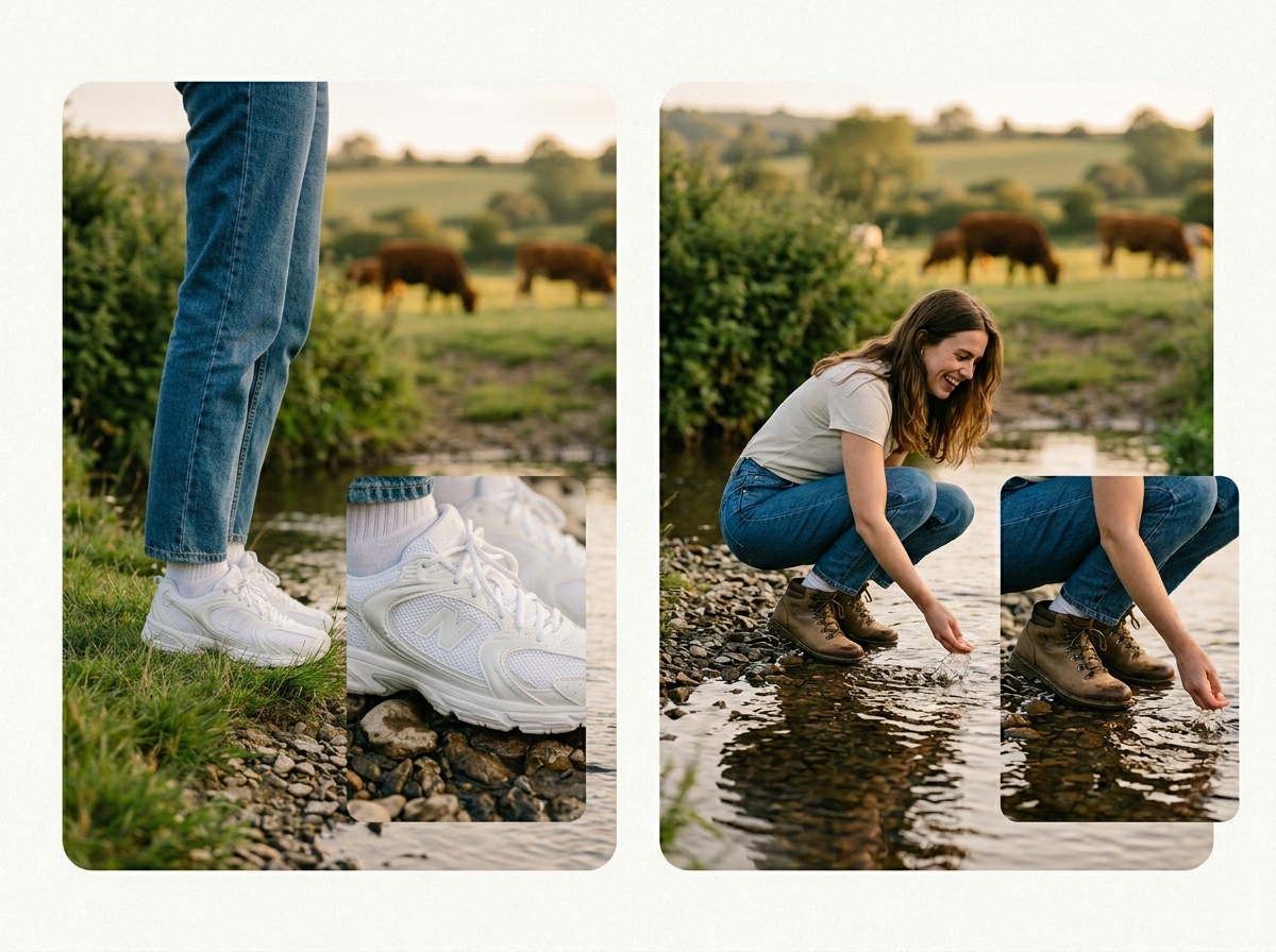 Any location No travel required — footwear AI photography