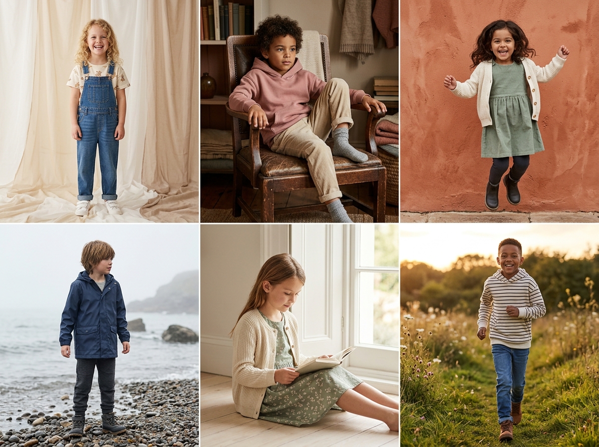 One outfit Any setting you want — kidswear AI photography