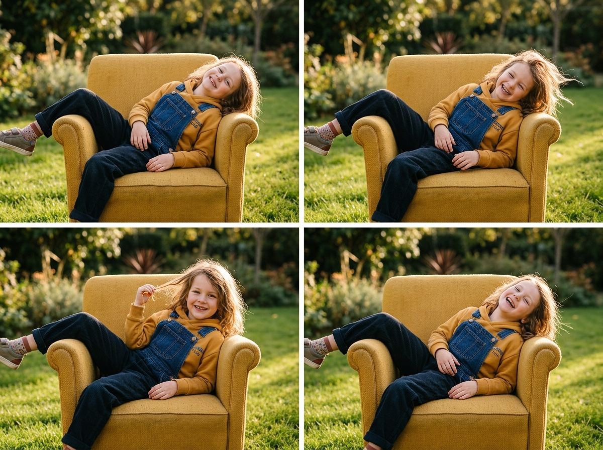 Consistent model face Infinite variations — kidswear AI photography