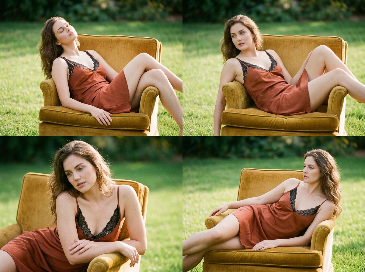 Consistent model face Infinite variations — lingerie AI photography