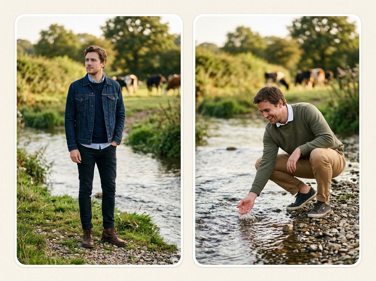 Any location No travel required — menswear AI photography