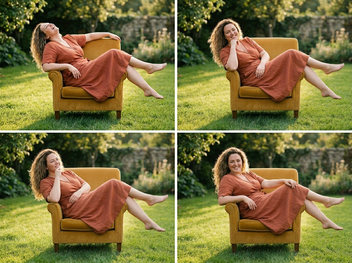 Consistent model face Infinite variations — plus-size fashion AI photography