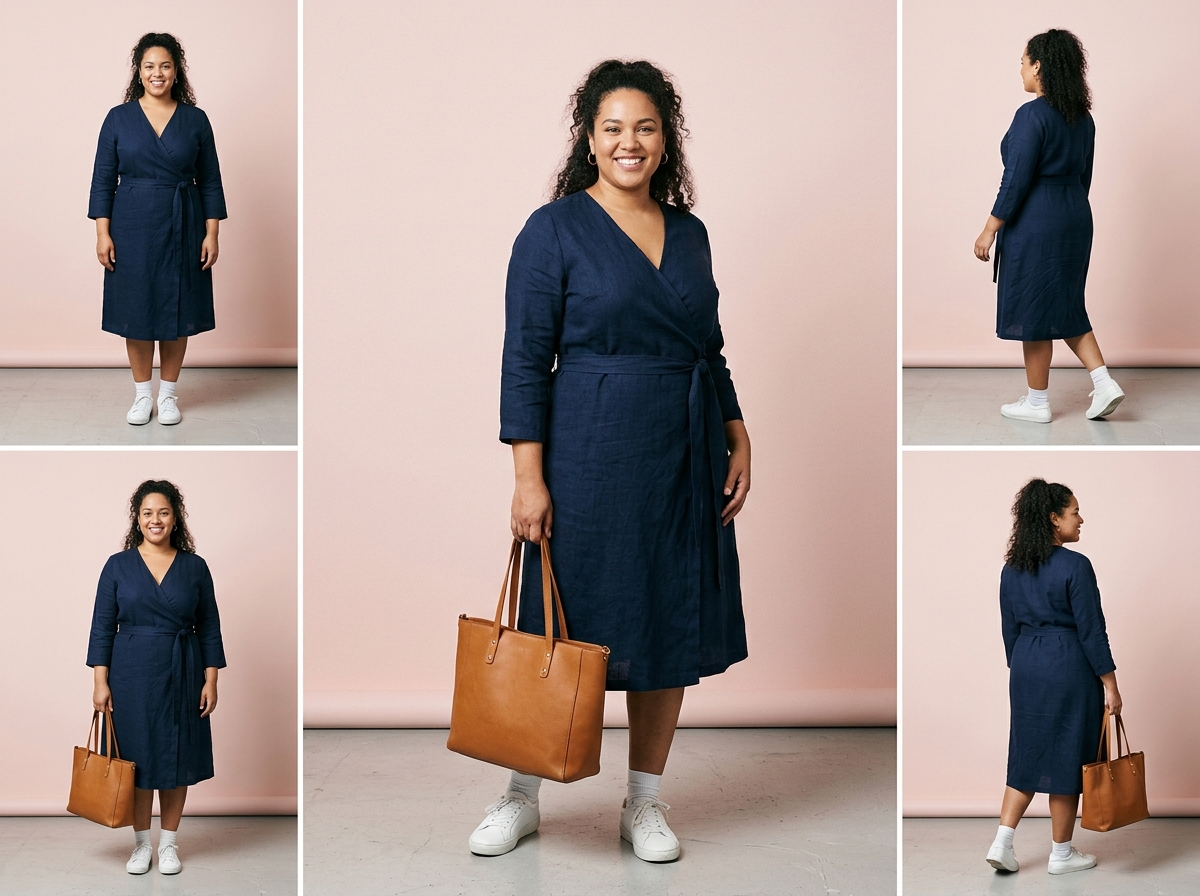Her full lookbook No studio booked — plus-size fashion AI photography