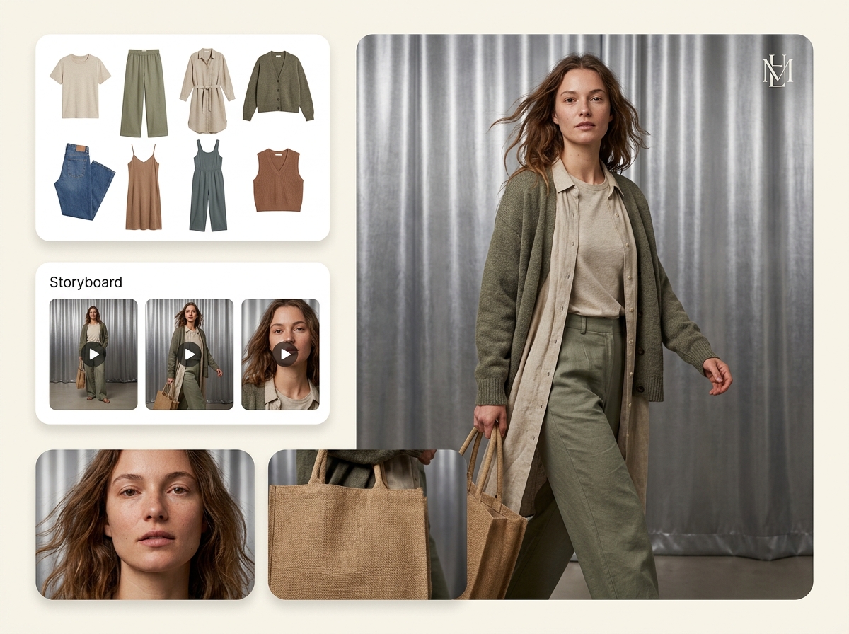 Brief to video in minutes — sustainable fashion AI photography