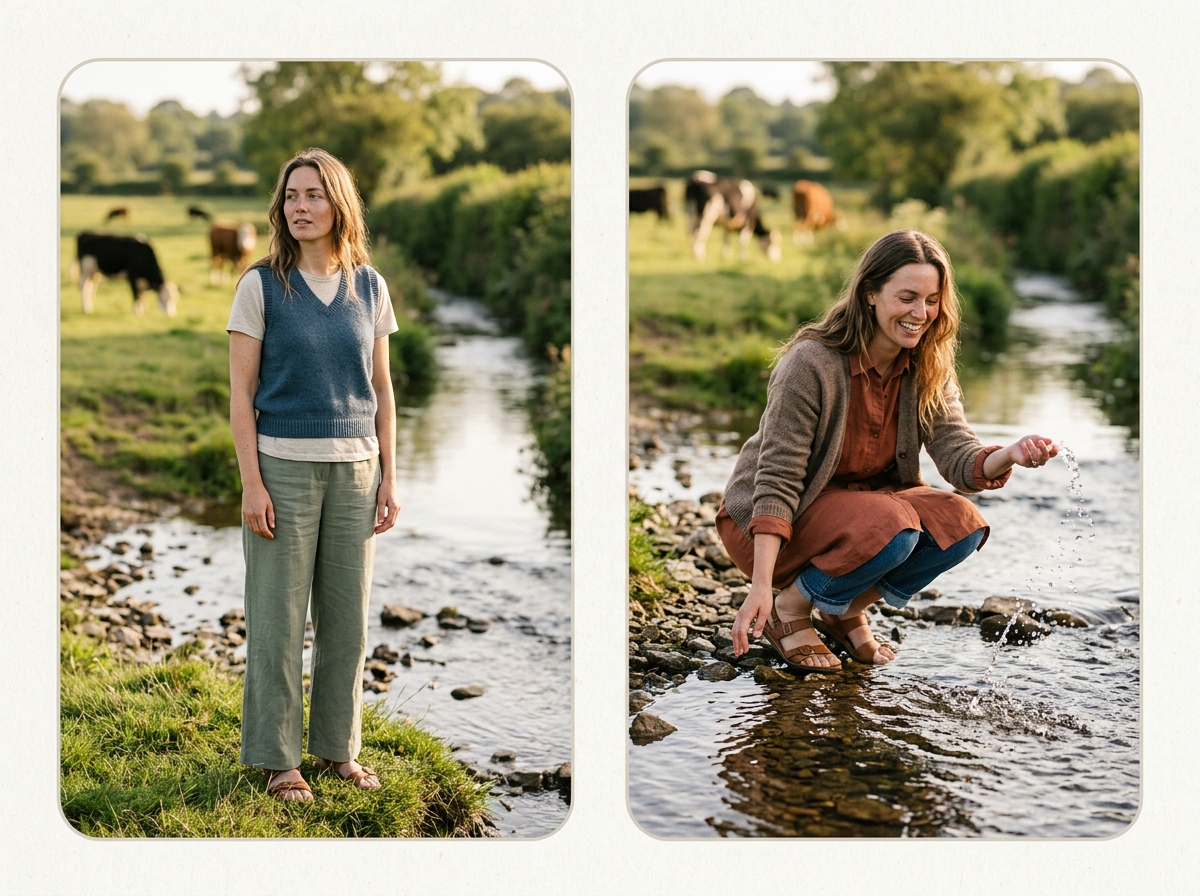 Any location No travel required — sustainable fashion AI photography