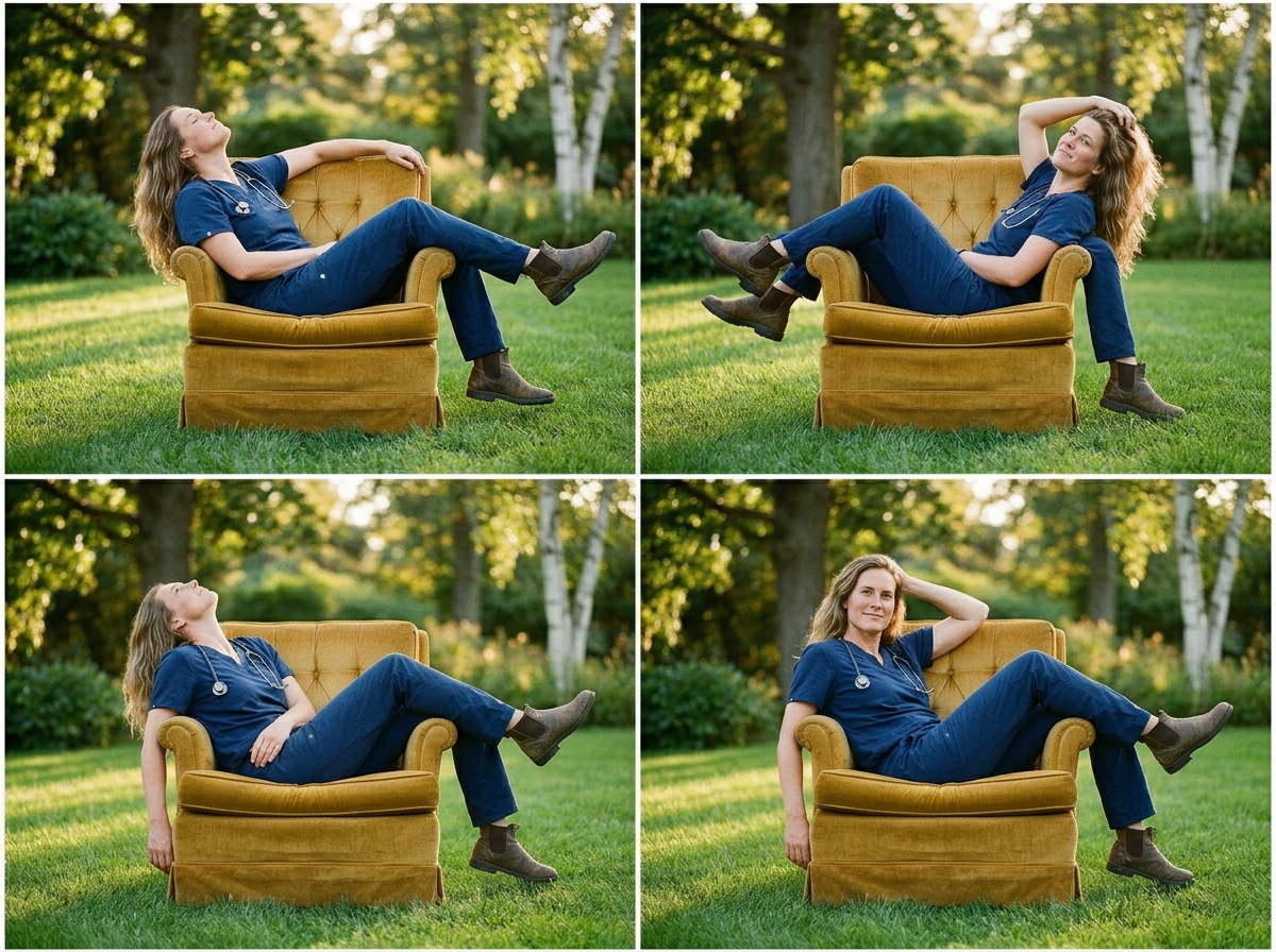 Consistent model face Infinite variations — uniforms and workwear AI photography