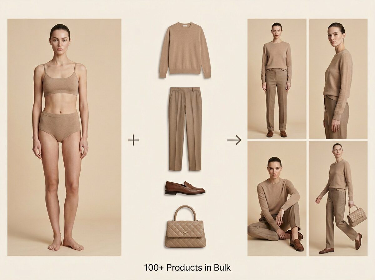 Bundle banners for B2B decks — womenswear AI photography
