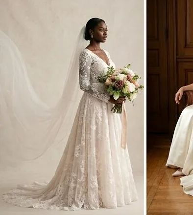 Bridal look on a model against a draped linen backdrop, an AI photoshoot by Kaptured.AI