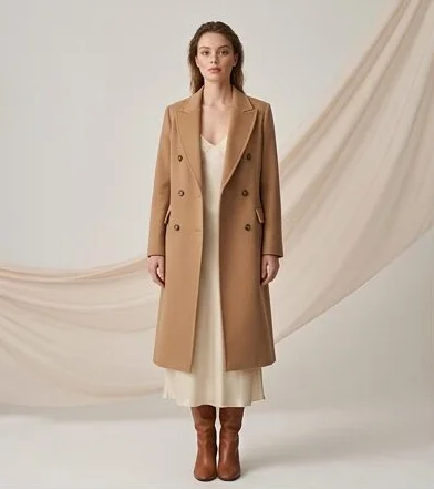 Luxury look on a model against a draped linen backdrop, an AI photoshoot by Kaptured.AI