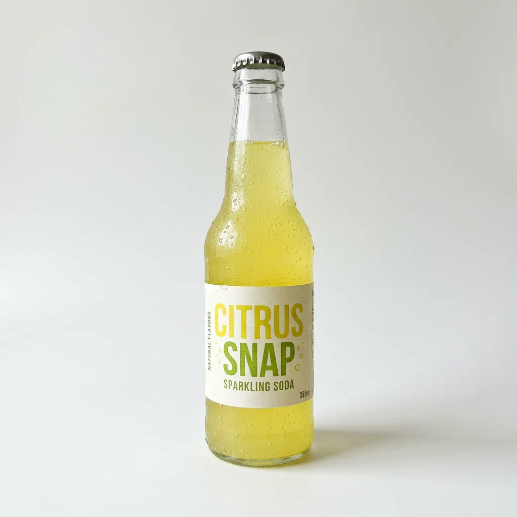 The soda bottle on white, beaded with condensation, made with AI