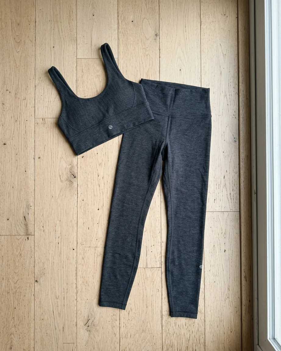 activewear product photo as sent by the brand, before the flat-lay to model