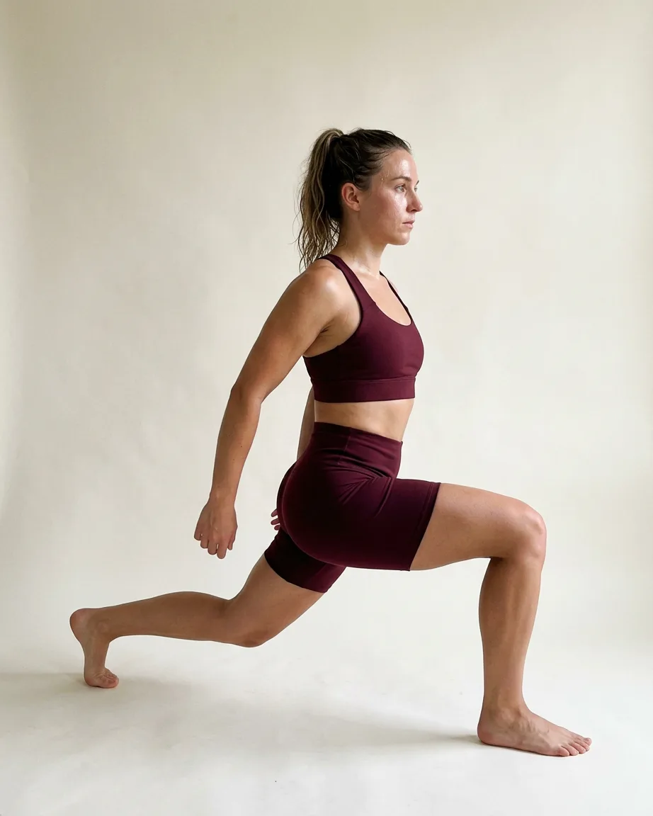AI activewear flat-lay to model, finished frame
