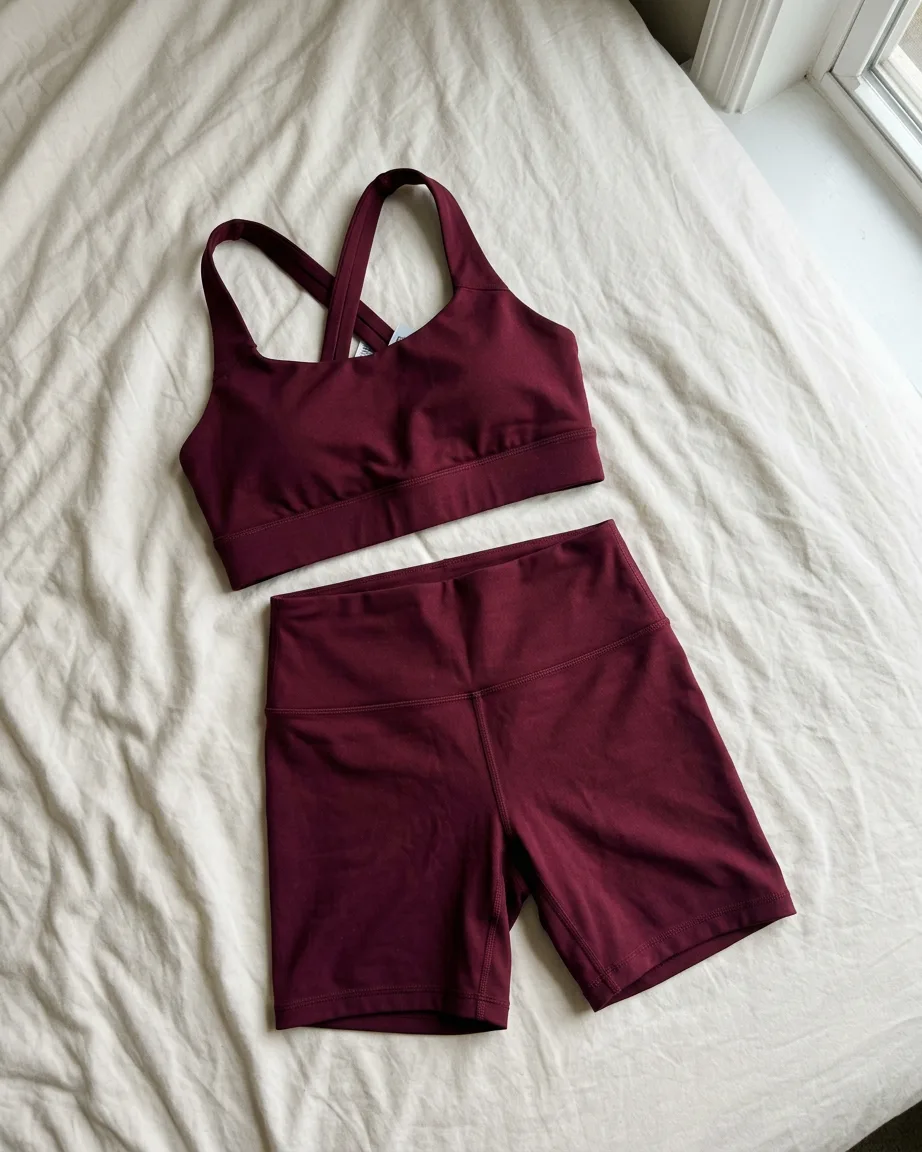 activewear product photo as sent, before the ghost mannequin