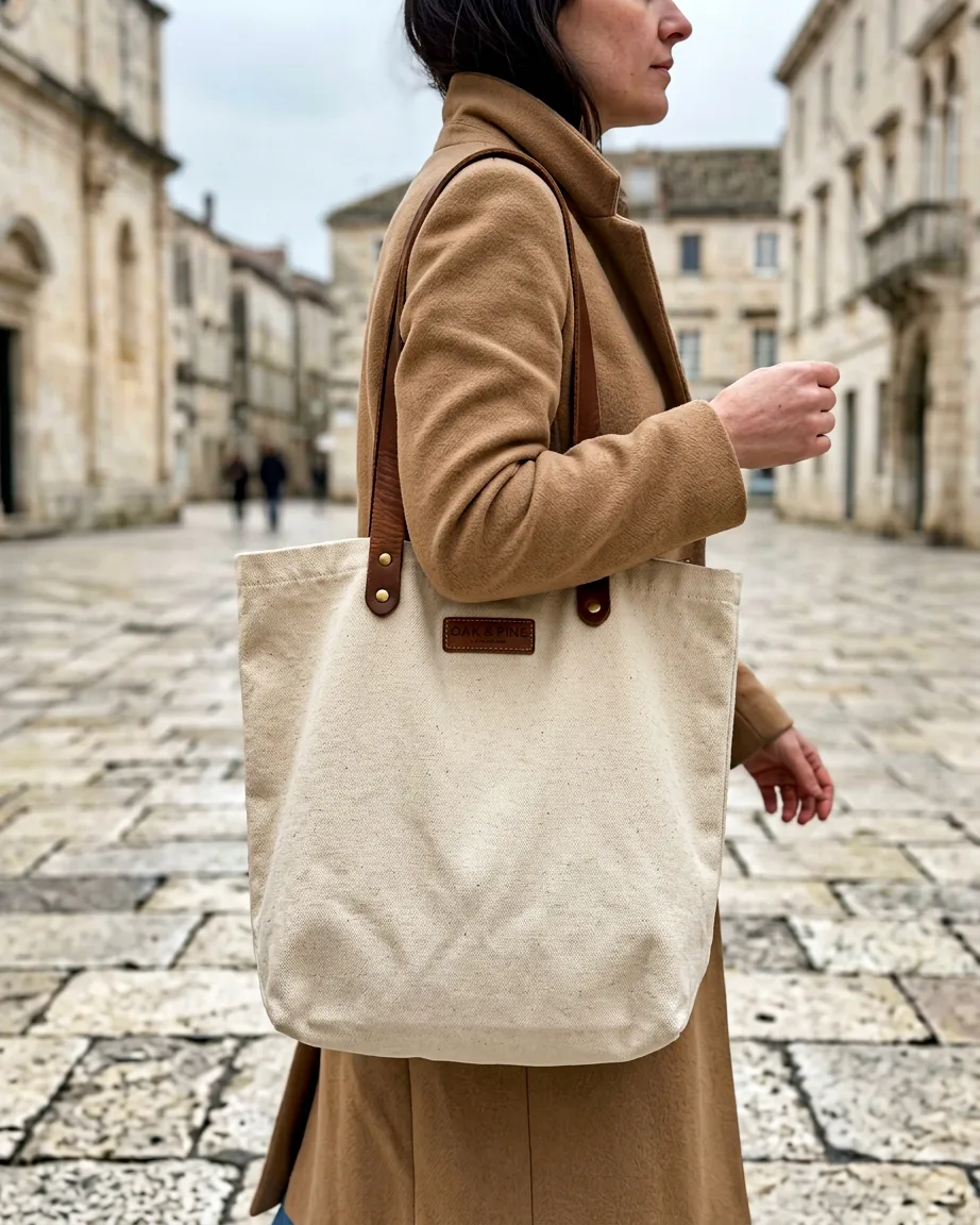 AI handbag on-model photoshoot, finished frame