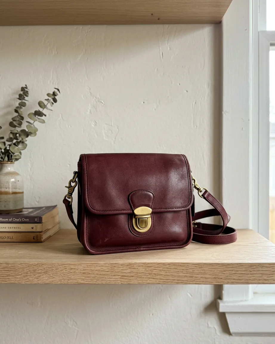 handbag product photo as sent, before the on-model photoshoot