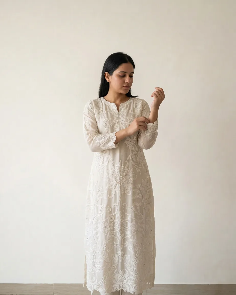 AI kurta ad creatives, finished frame