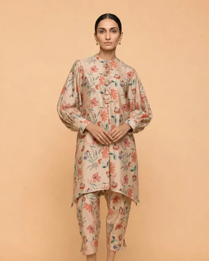 AI kurta flat-lay to model, finished frame