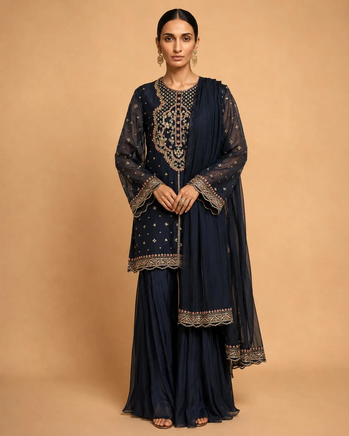 AI kurta on-model photoshoot, finished frame