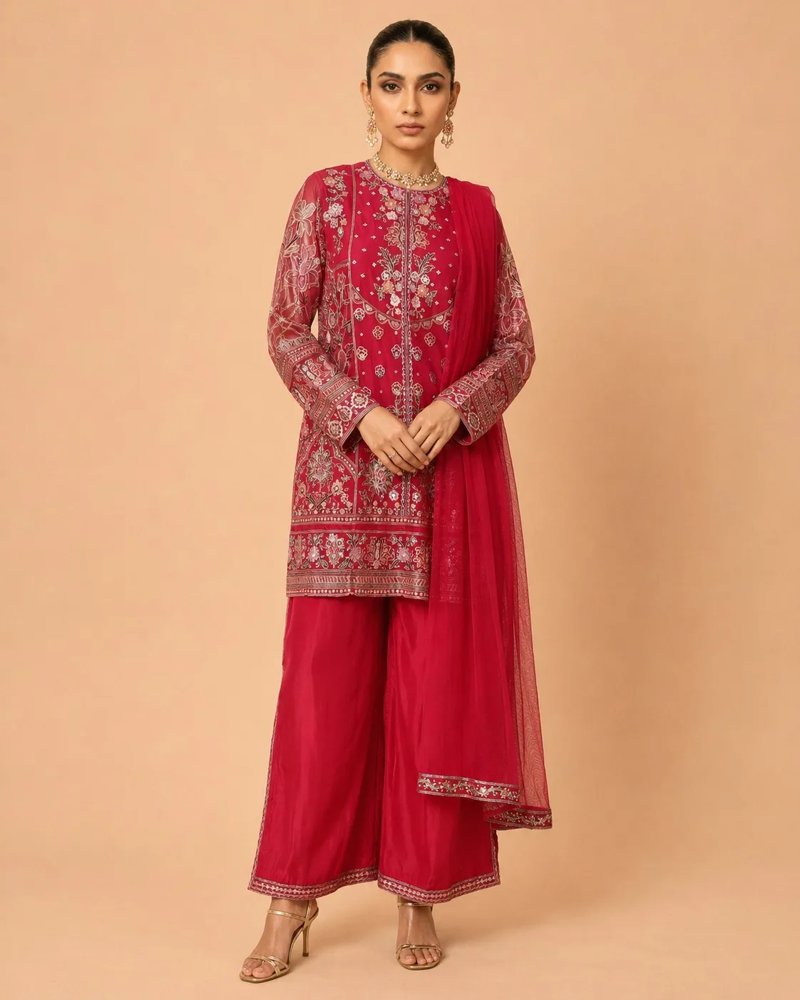 AI kurta on-model photoshoot, finished frame