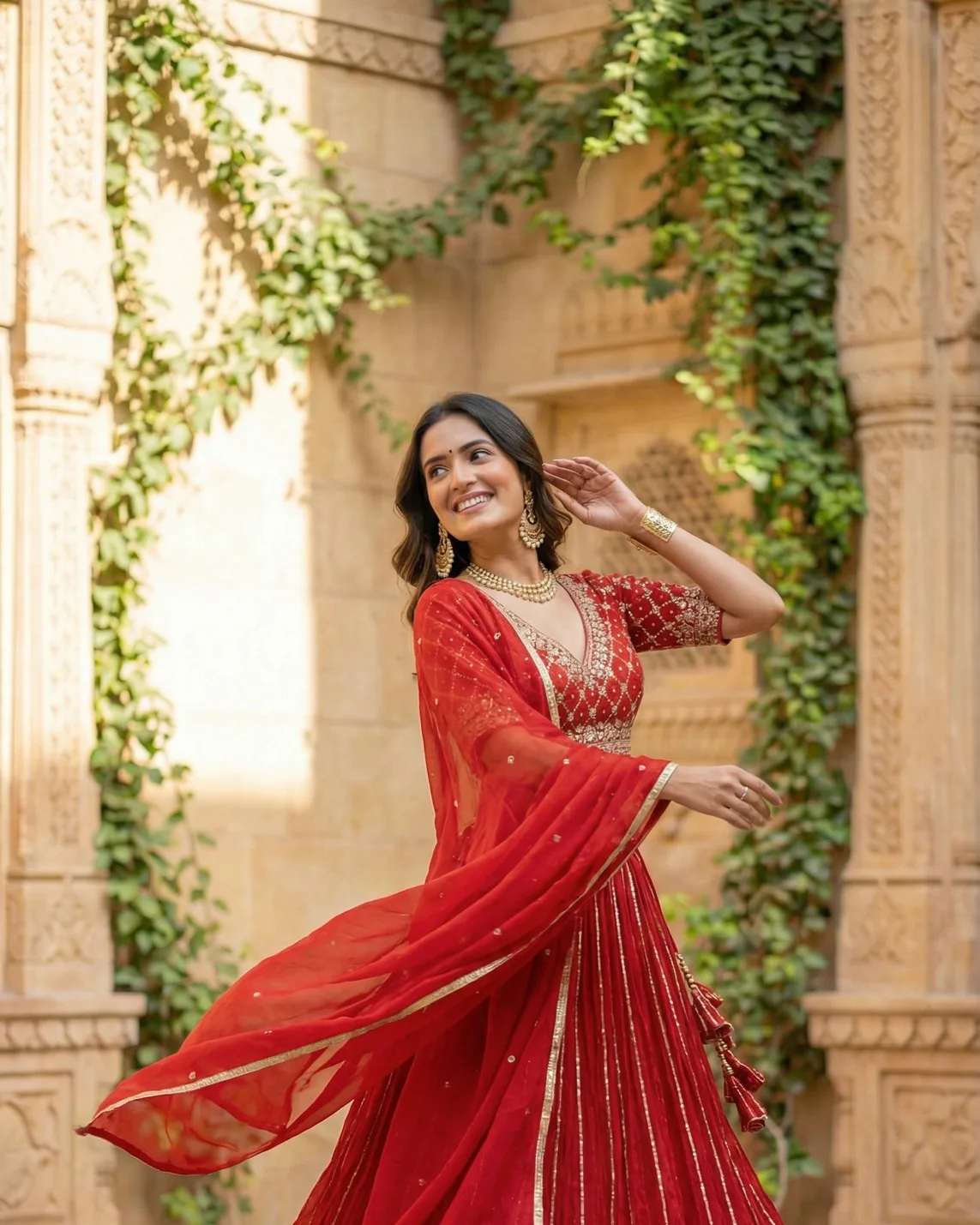 lehenga product photo as sent, before the colour variants