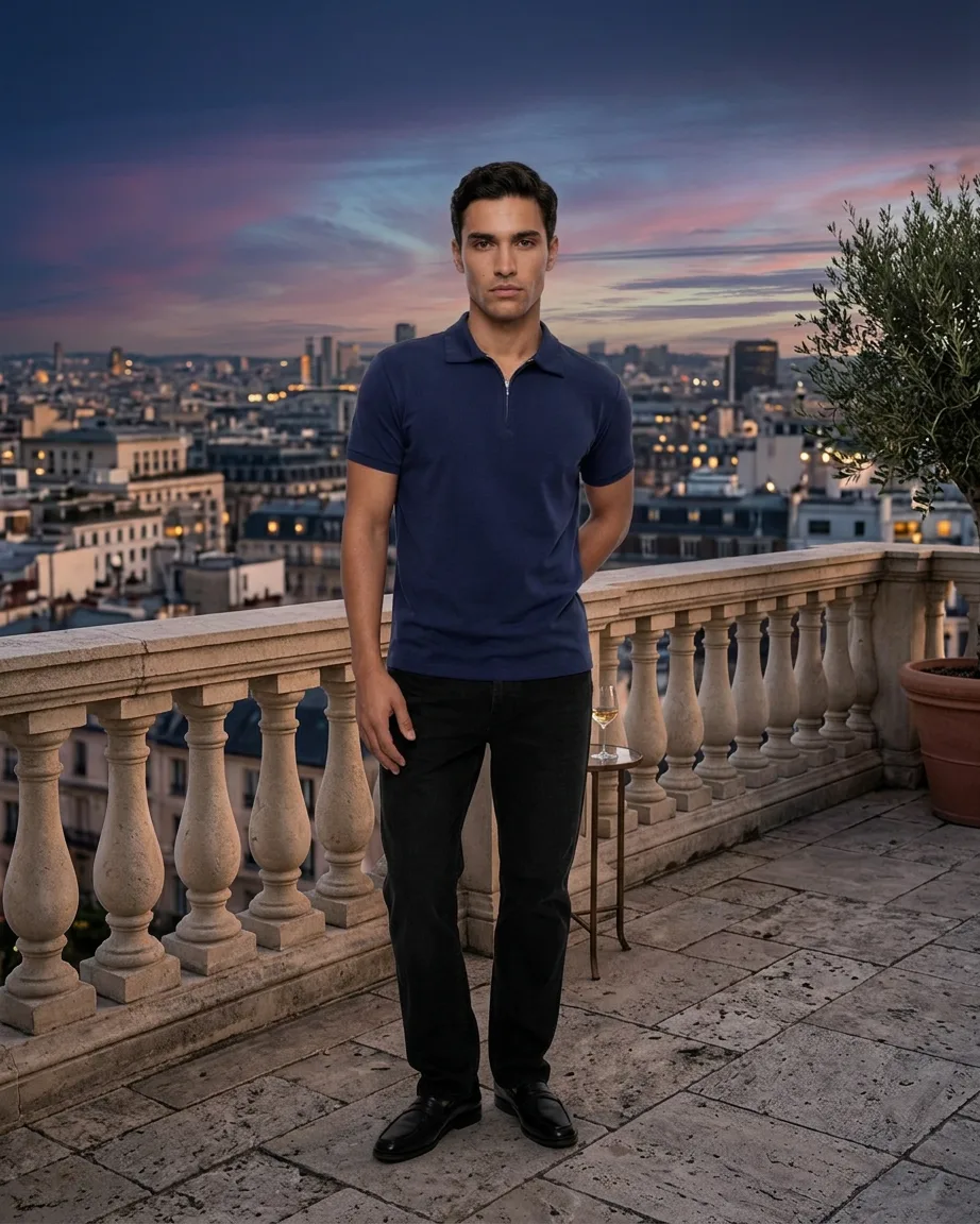 AI menswear background swap by Kaptured.AI