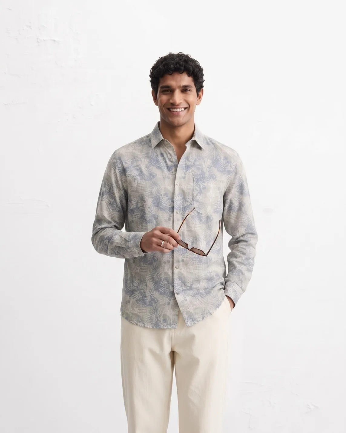 menswear product photo as sent, before the background swap