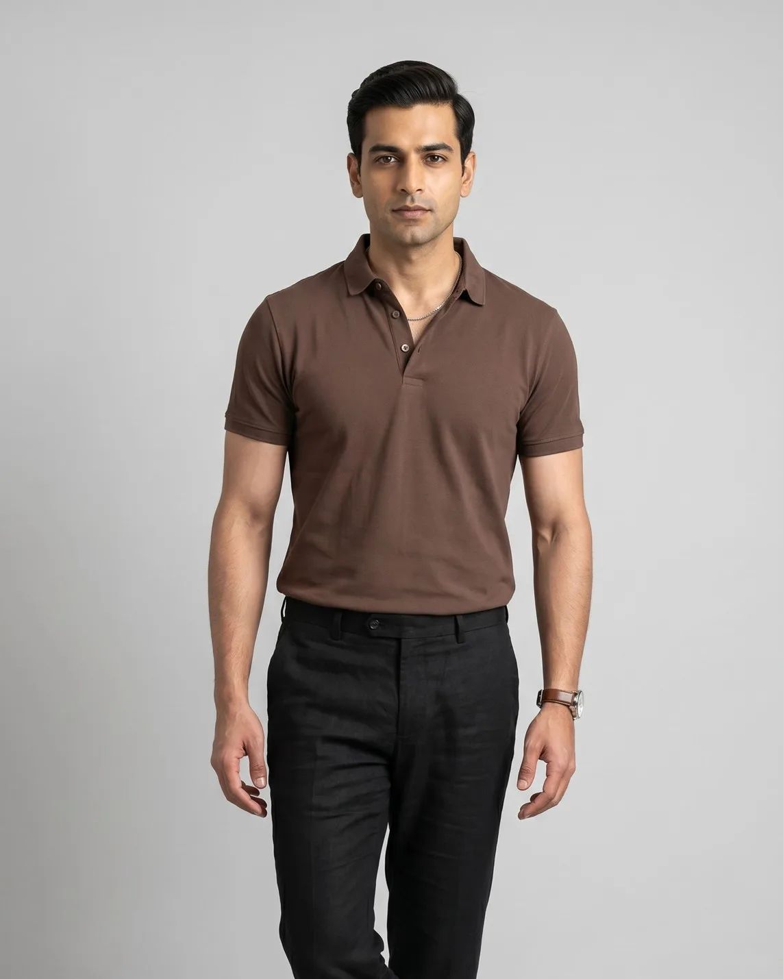 menswear product photo as sent, before the background swap