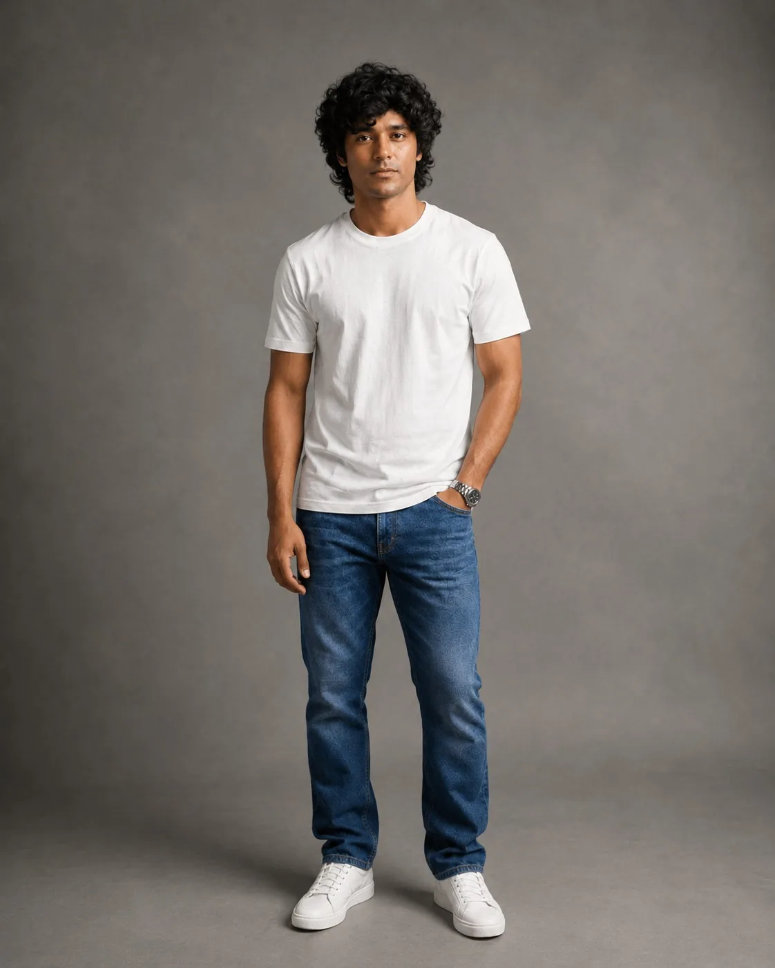 menswear product photo as sent, before the background swap