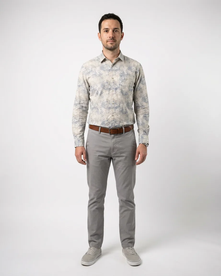 AI menswear marketplace listing, finished frame