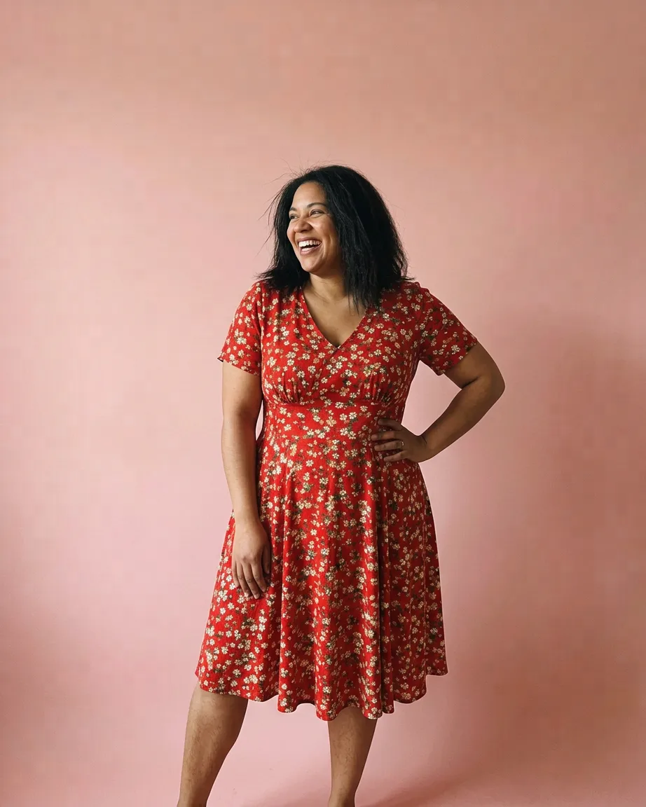 AI plus-size ad creatives, finished frame