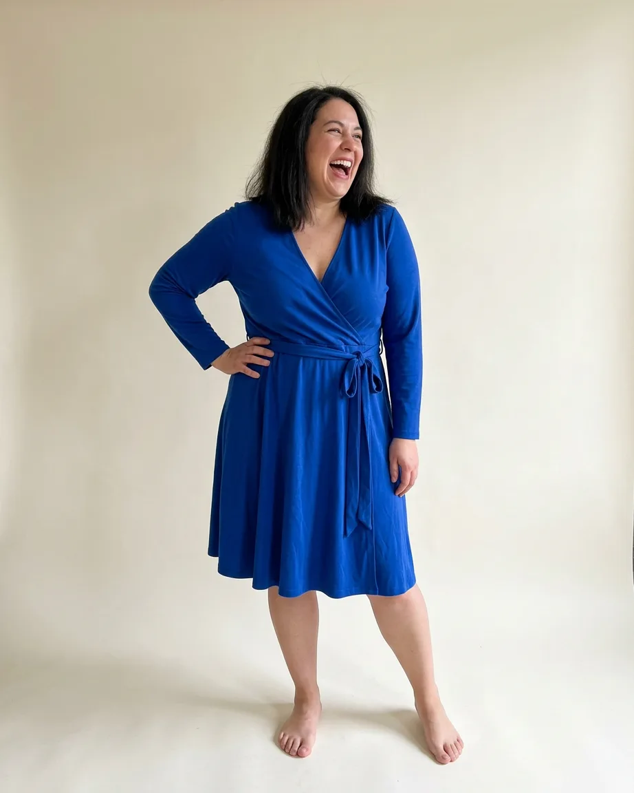 AI plus-size flat-lay to model by Kaptured.AI