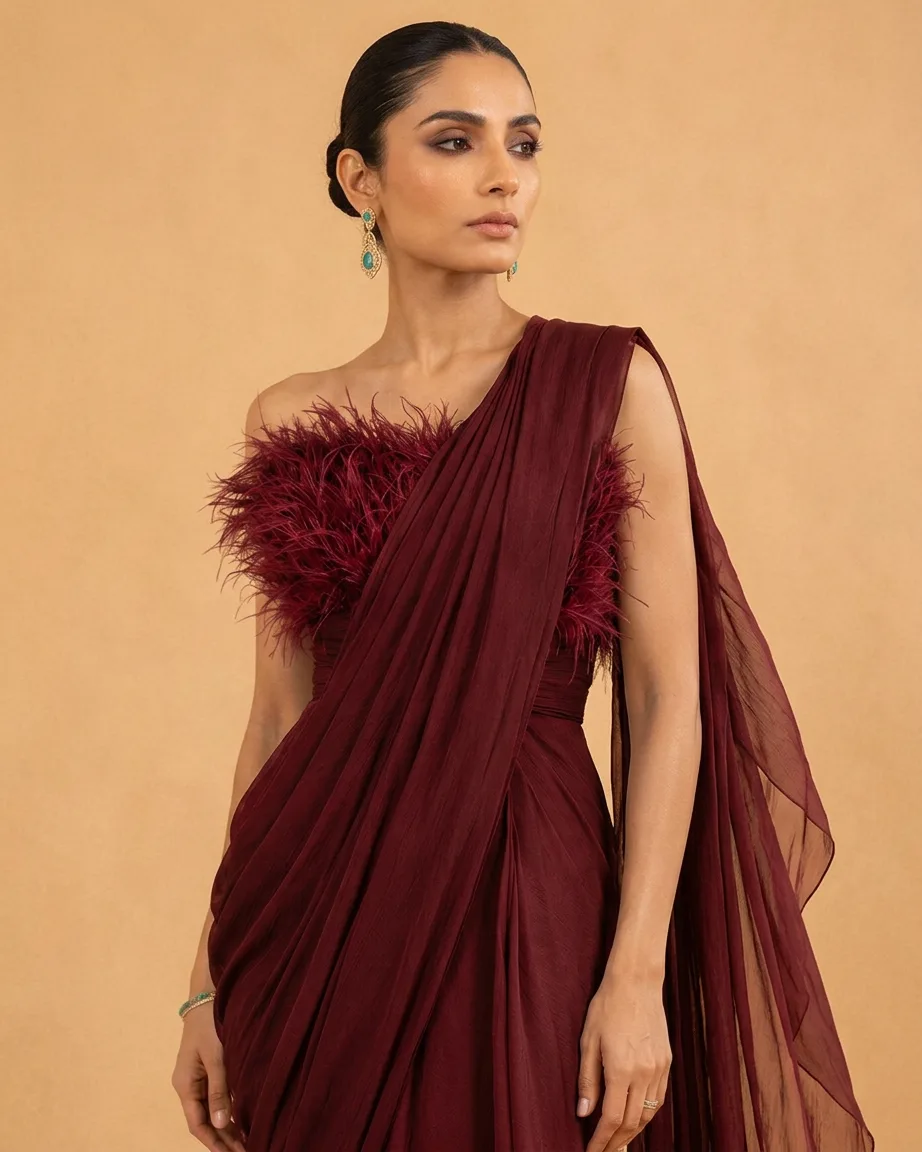AI saree colour variants, finished frame