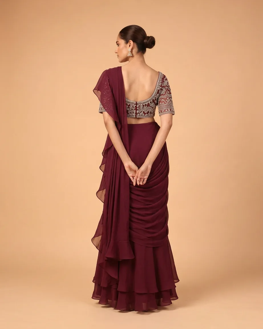 AI saree colour variants, finished frame
