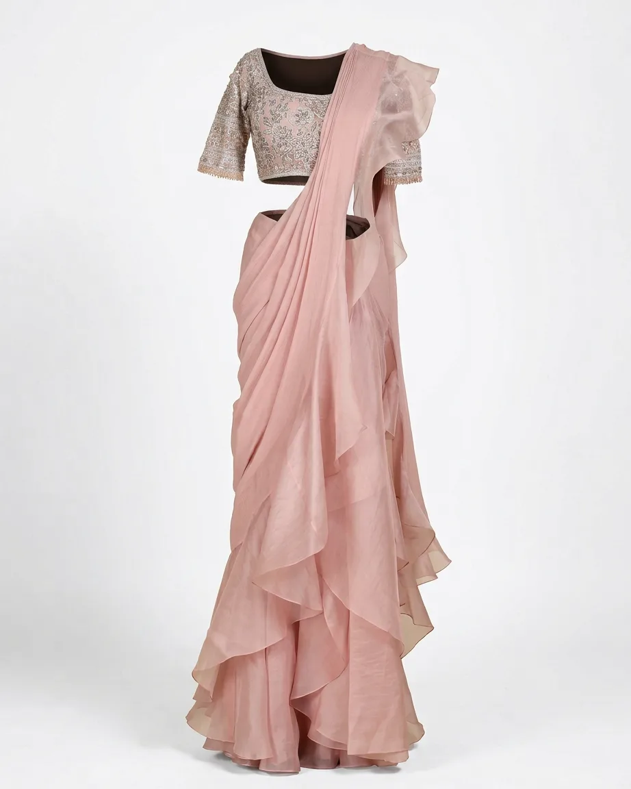 AI saree ghost mannequin by Kaptured.AI