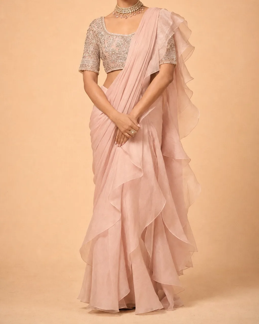 AI saree on-model photoshoot by Kaptured.AI