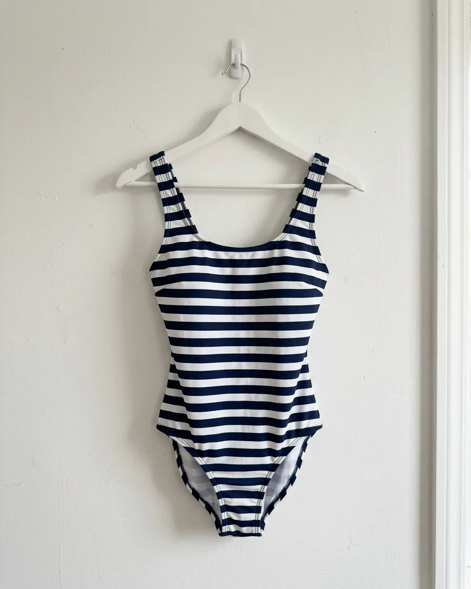 swimwear product photo as sent, before the on-model photoshoot