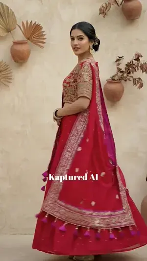 Bridal outfit in motion from an AI lookbook video