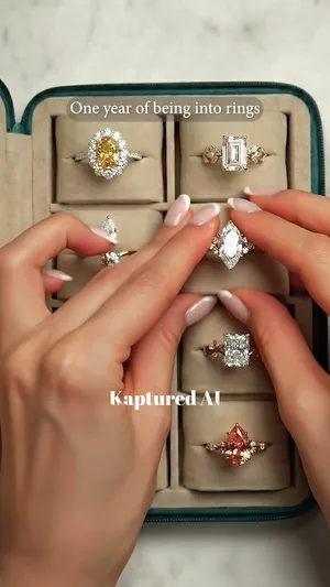 Engagement rings in close-up from an AI jewellery detail film