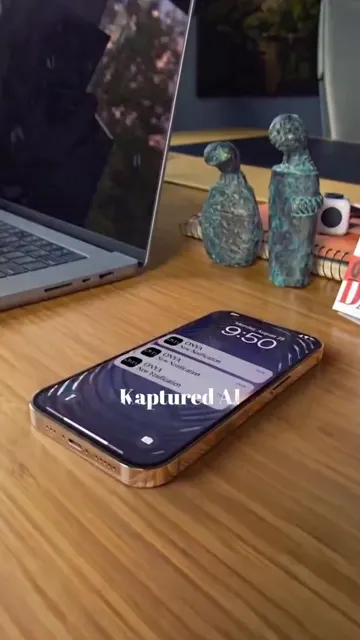 Jewellery beside a phone in a vertical AI ad
