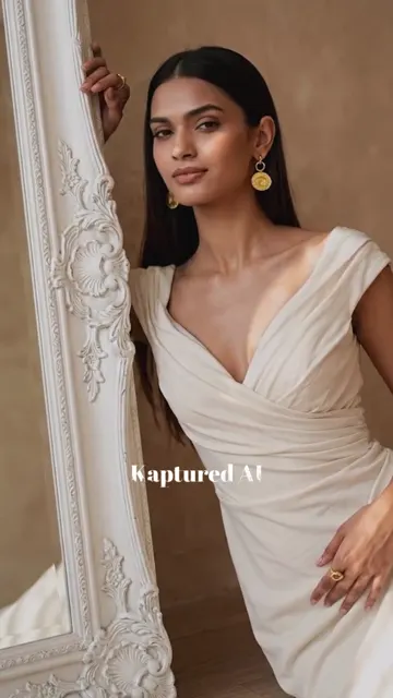 Gold jewellery on a plain set in an AI product loop